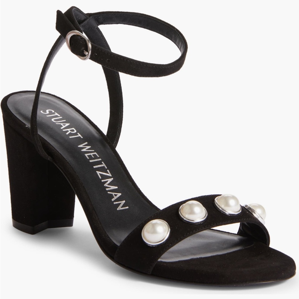 Stuart Weitzman, Nearly bare Portia sandal, black, US 9, NWOT